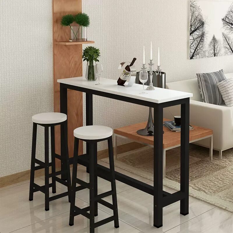 Кухонный барный стол фото Купить Барная стойка Минималистский домашний бар стол и обеденный стол у стены б
