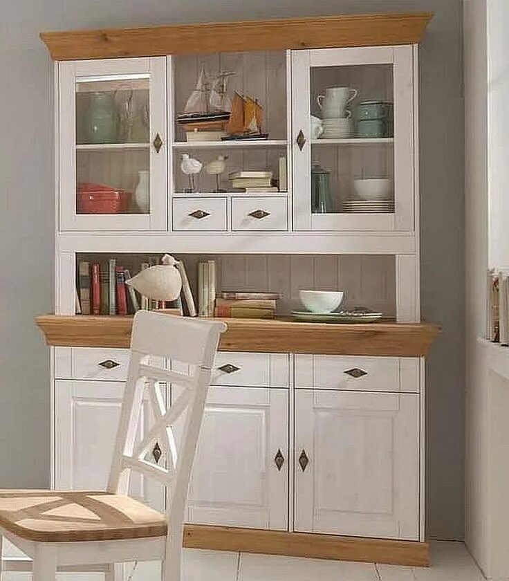 Кухонный буфет современный для кухни фото Massivholz Buffetschrank, Küchenschrank, Buffet, Anrichte aus massiver Kiefer ge