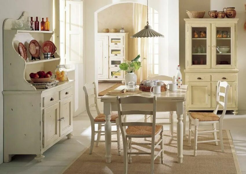 Кухонный буфет в интерьере Буфеты для кухни: 100 фотоидей (Кантри, прованс и шебби-шик)
