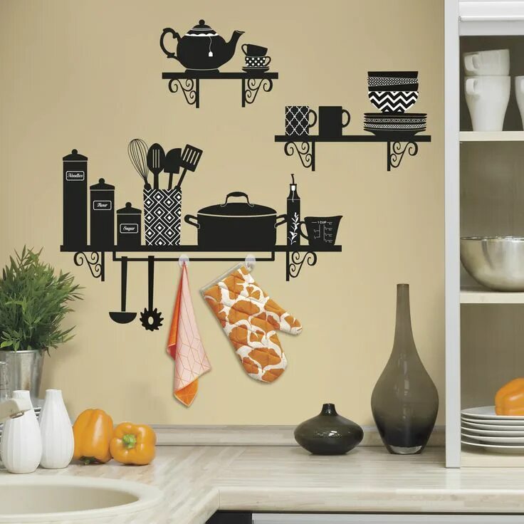 Кухонный декор на стену Kitchen wall decals, Building a kitchen, Cheap wall decals