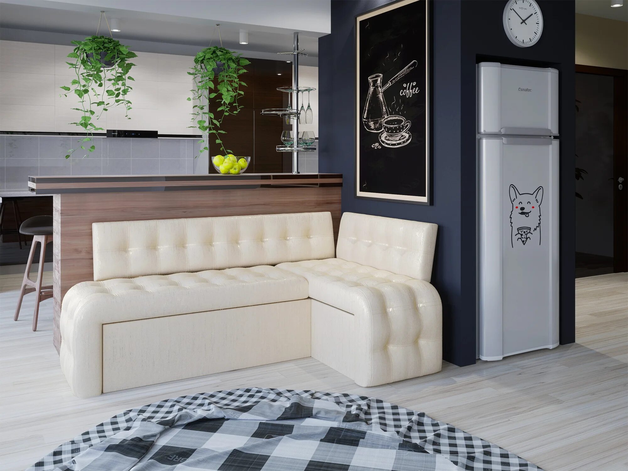 Кухонный диван в интерьере фото Узкий диван со спальным местом на кухню: кухонные прямые диваны в дизайне интерь