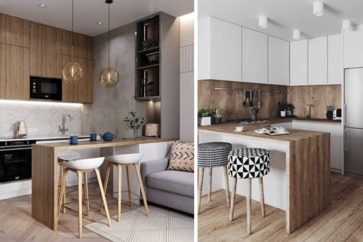 Кухонный дизайн 2024 Модный дизайн кухни - Современные тенденции в интерьере Ремонтная комната Дзен