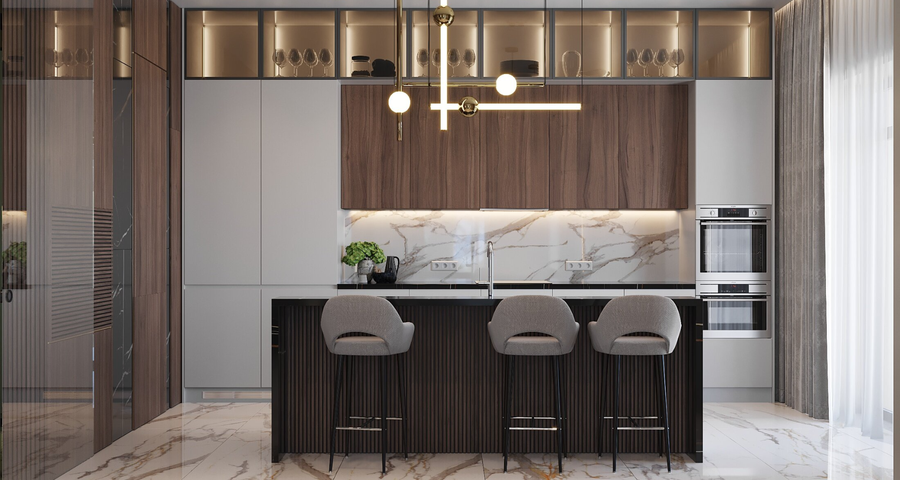 Кухонный дизайн 2024 Kontrast Design, interior design, Moscow, Sadovnicheskaya Street, 52с1 - Yandex 