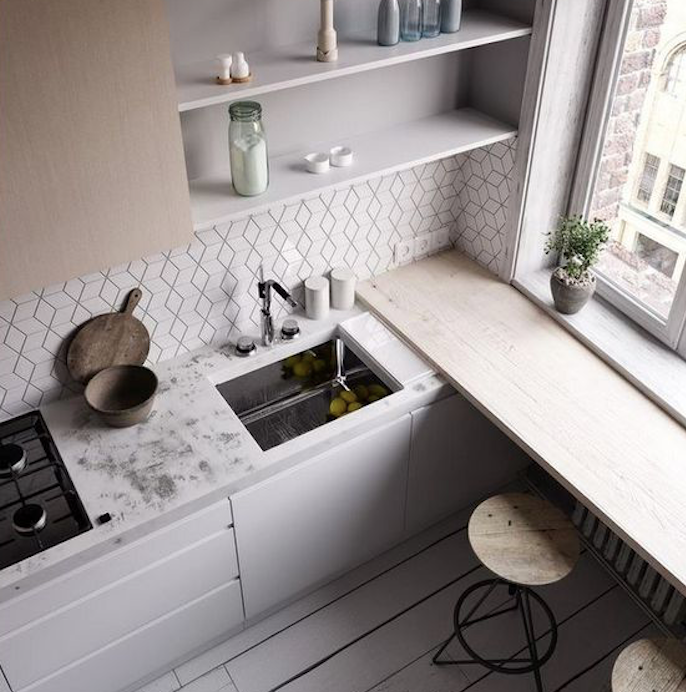 Кухонный дизайн фото маленькая кухня Как сделать маленькую кухню комфортнее за счёт дизайна Перепланировка кухни, Неб