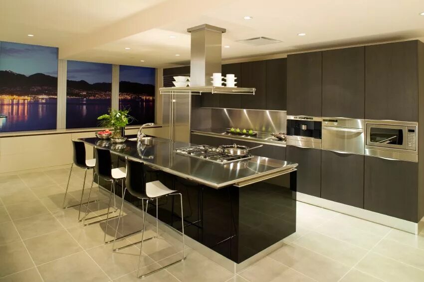Кухонный дизайн и интерьер 15 Kitchens With Stainless Steel Countertops Modern kitchen apartment, Kitchen i