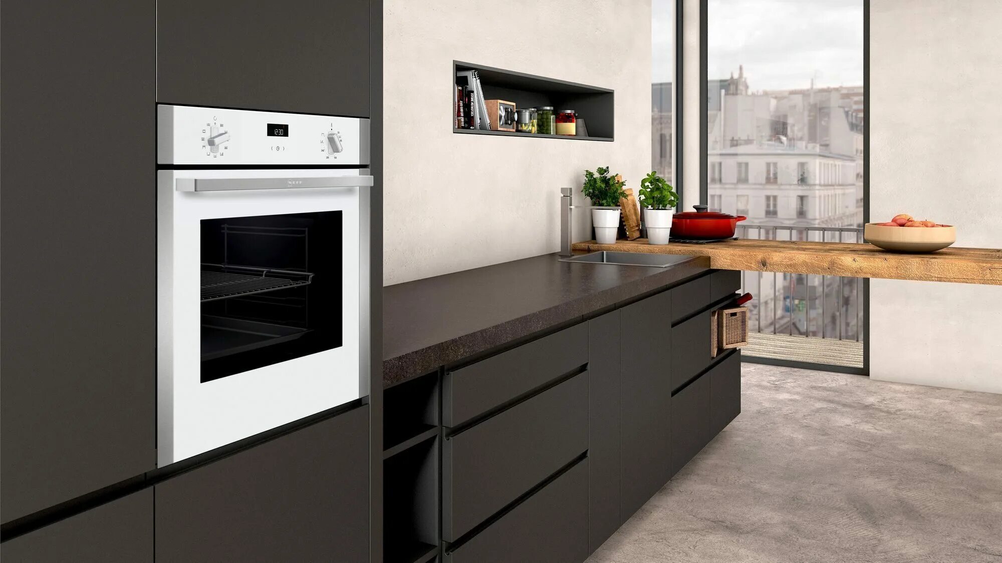 Кухонный духовой шкаф фото Электрический духовой шкаф Neff B1ACE3FW0R купить в Москве на NeAmazon