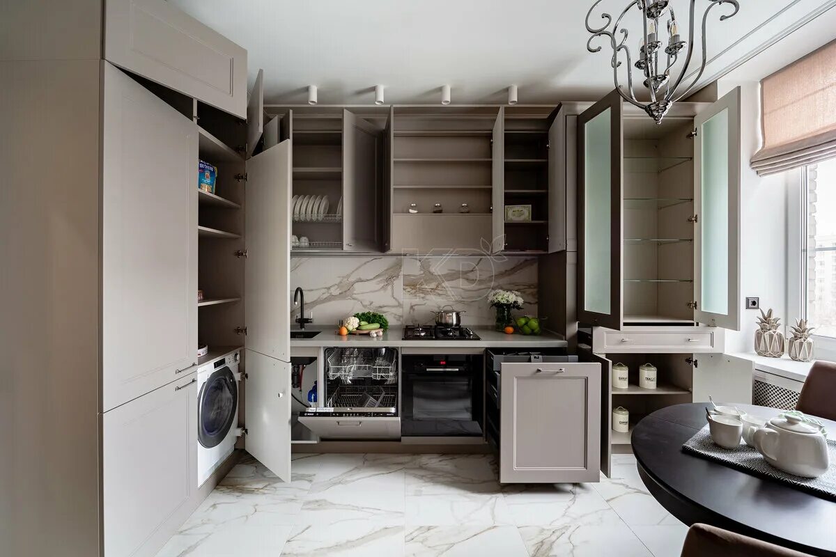 Кухонный двор советская ул 20 фото Бежевая кухня в неоклассическом стиле Кухонный Двор Дзен