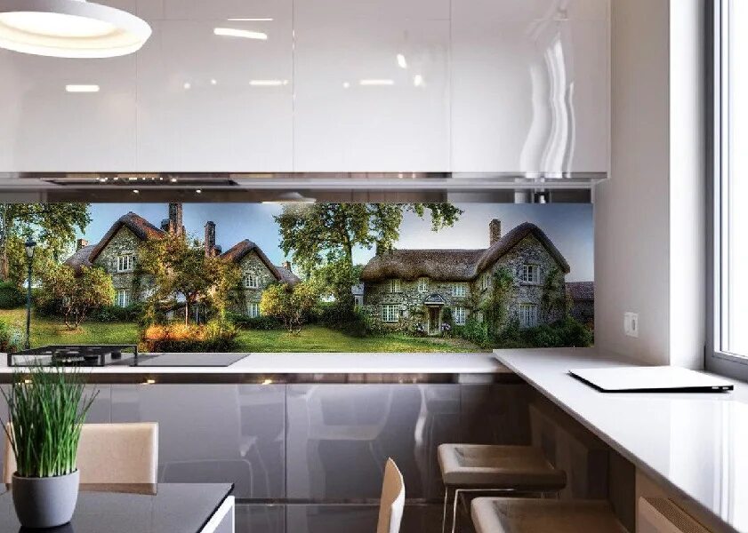 Кухонный фартук интерьер Контакты - Изготовление вывесок, печать баннеров, фальшфасадов, фотозон, полигра