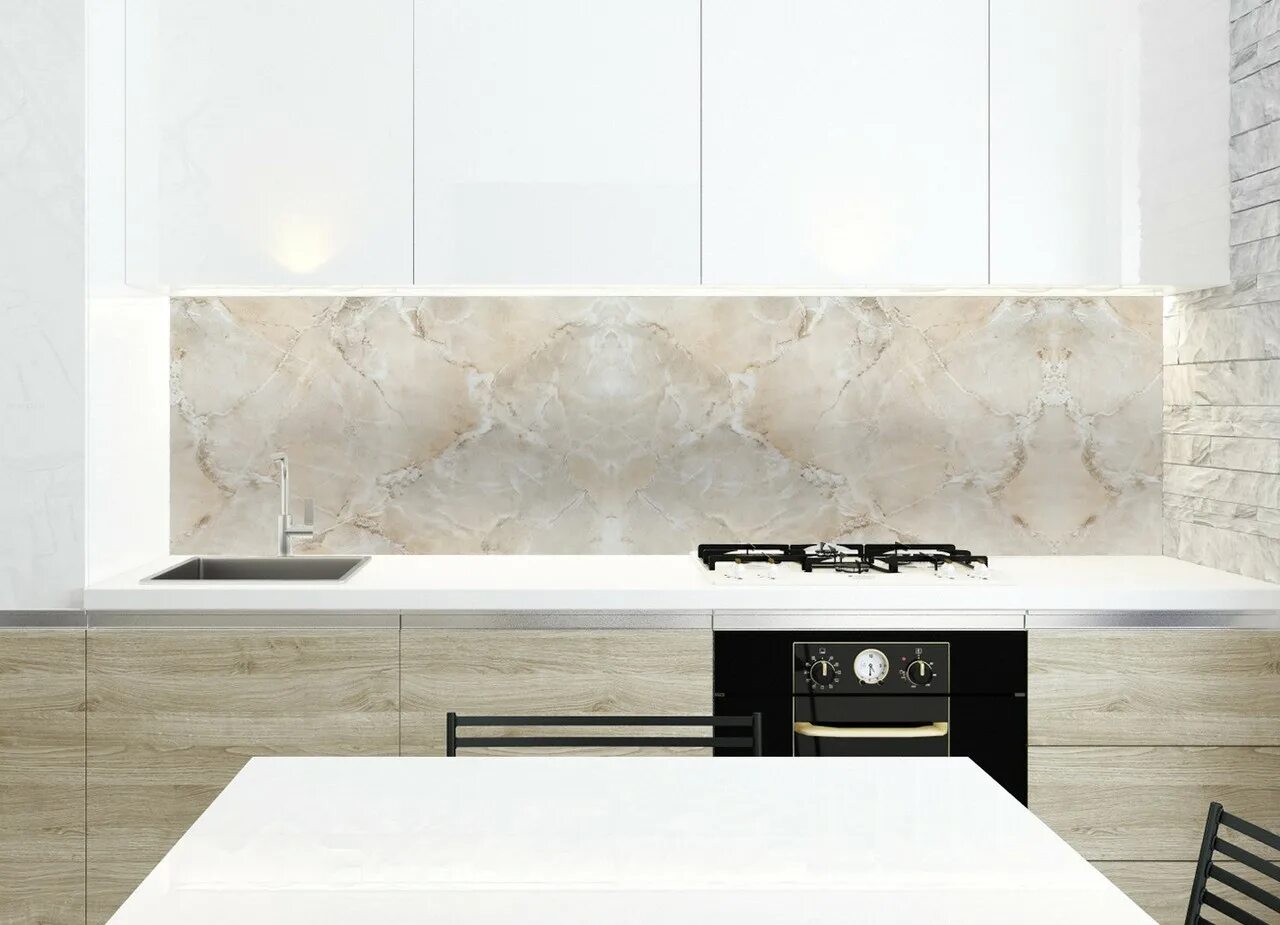 Кухонный фартук из керамогранита 120х60 фото Виды кухонного фартука из камня: выбираем лучший материал для отделки Sampleston