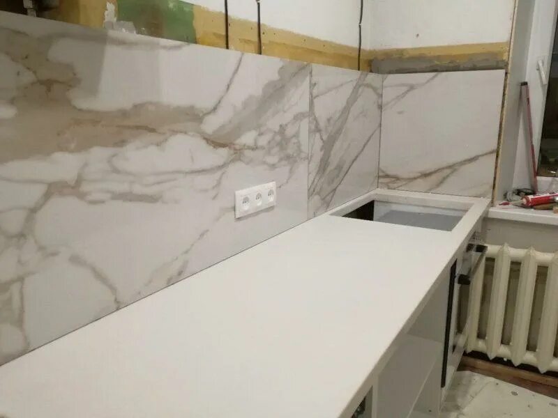 Кухонный фартук из керамогранита 120х60 фото Стоит ли делать кухонный фартук из керамогранита - преимущества и недостатки мат