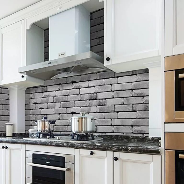 Кухонный фартук из кирпича фото Try Out This Brick Sticker Tile Before Investing In The Real Thing The Daily Cal