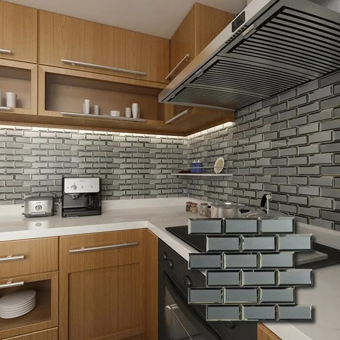 Кухонный фартук из кирпича фото Cheap Grey Brick Tiles Kitchen Manufacturers and Suppliers - Wholesale Price Gre