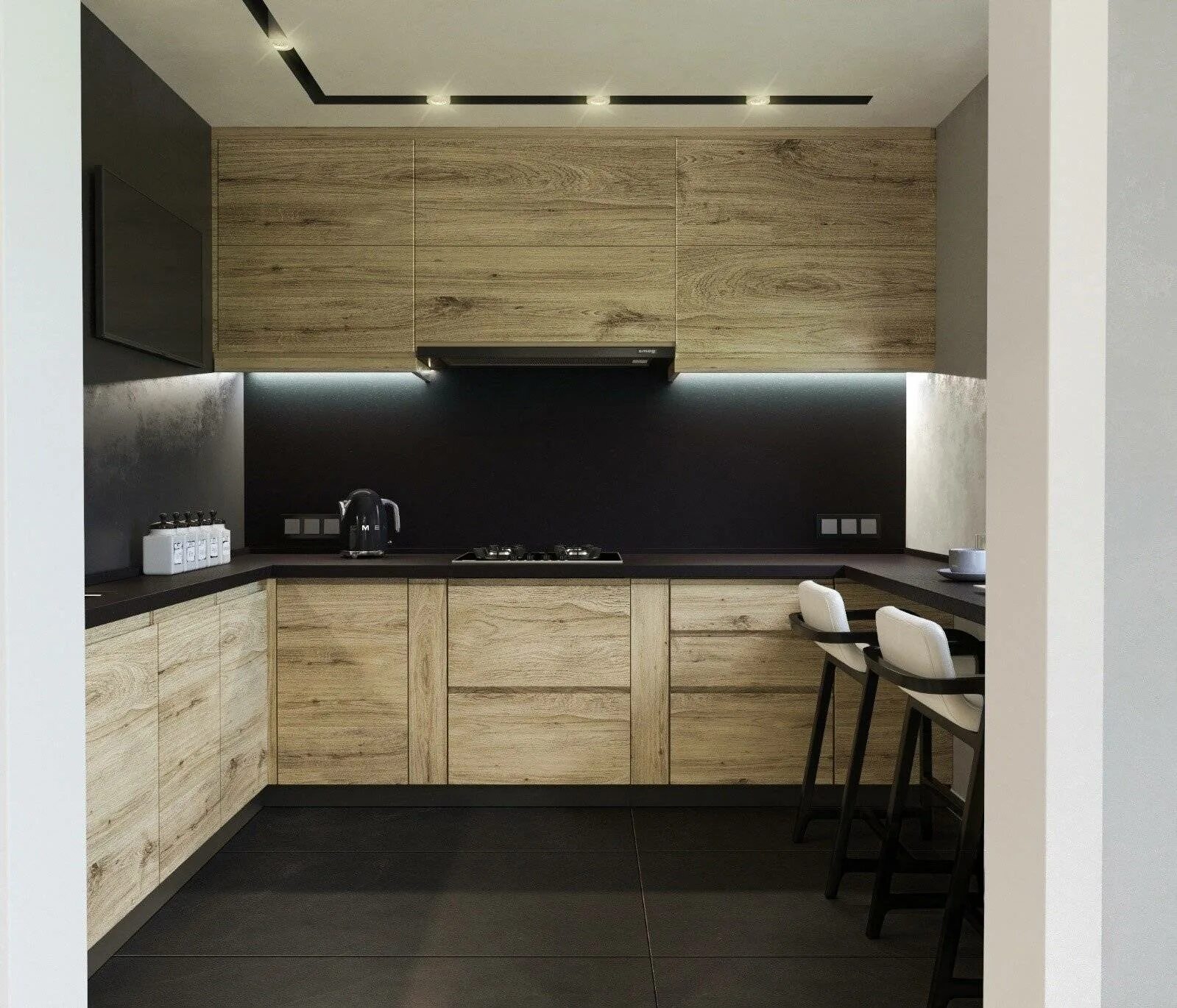 Кухонный фартук из ламината фото Ламинат вместо фартука на кухне