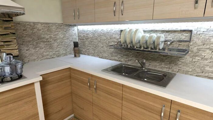 Кухонный фартук из мдф панелей фото Фартук глянцевый МДФ Кирпич белый 2 lazarty.ru