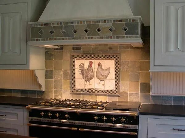 Кухонный фартук из плитки фото Chicken Kitchen Backsplash Mural Pictures Marble Kitchen Backsplash Tiles Pict. 