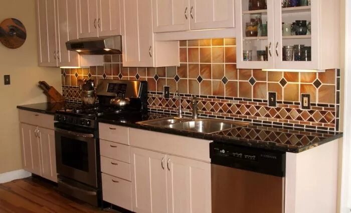 Кухонный фартук из плитки фото Кухонная мебель из плитки - 93 фото