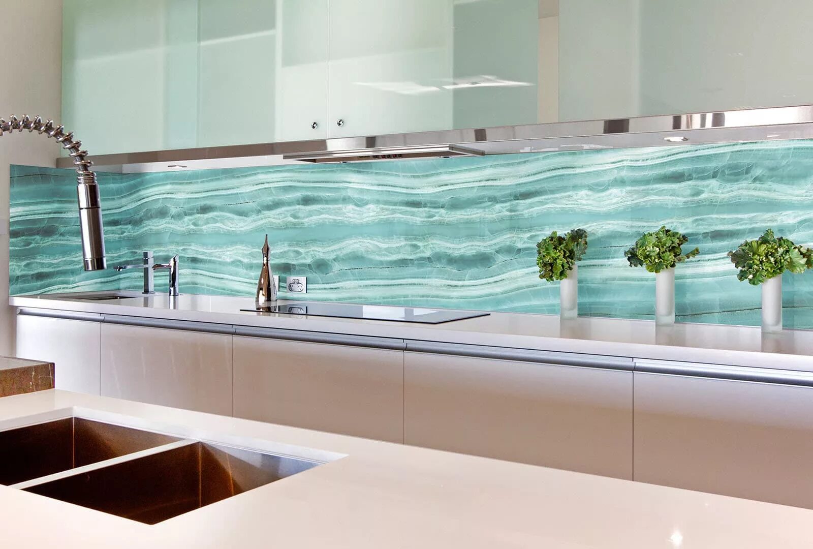 Кухонный фартук из стекла фото Фартуки для кухни из стекла Выполненные работы фото - "УЮТНЫЙ ДОМ"