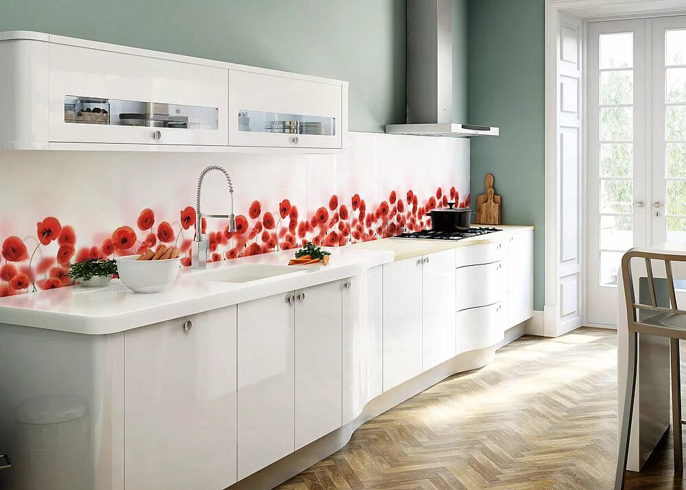 Кухонный фартук купить фото Кухонный фартук из ABS пластика Маки