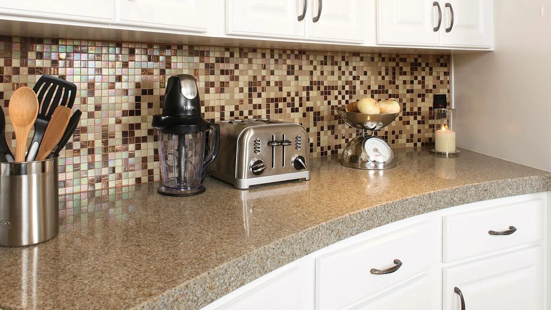 Кухонный фартук мозаика фото Мозаика для кухонного фартука: оформление, цветовое сочетание, реальные фото