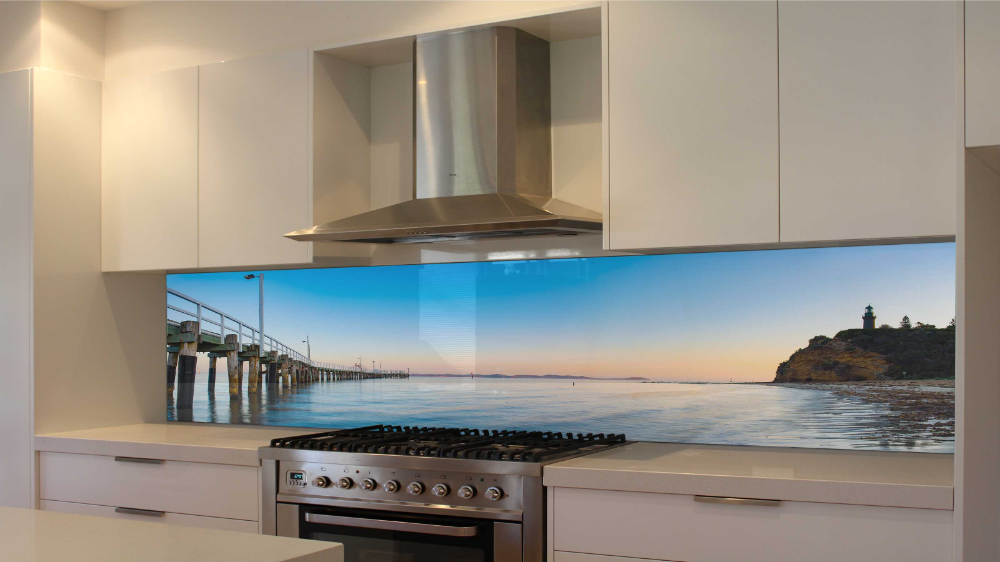 Кухонный фартук на стену фото цена GraphXglass ™ - Printed Kitchen Glass Splashbacks - Queenscliff Old Pier - Suppl