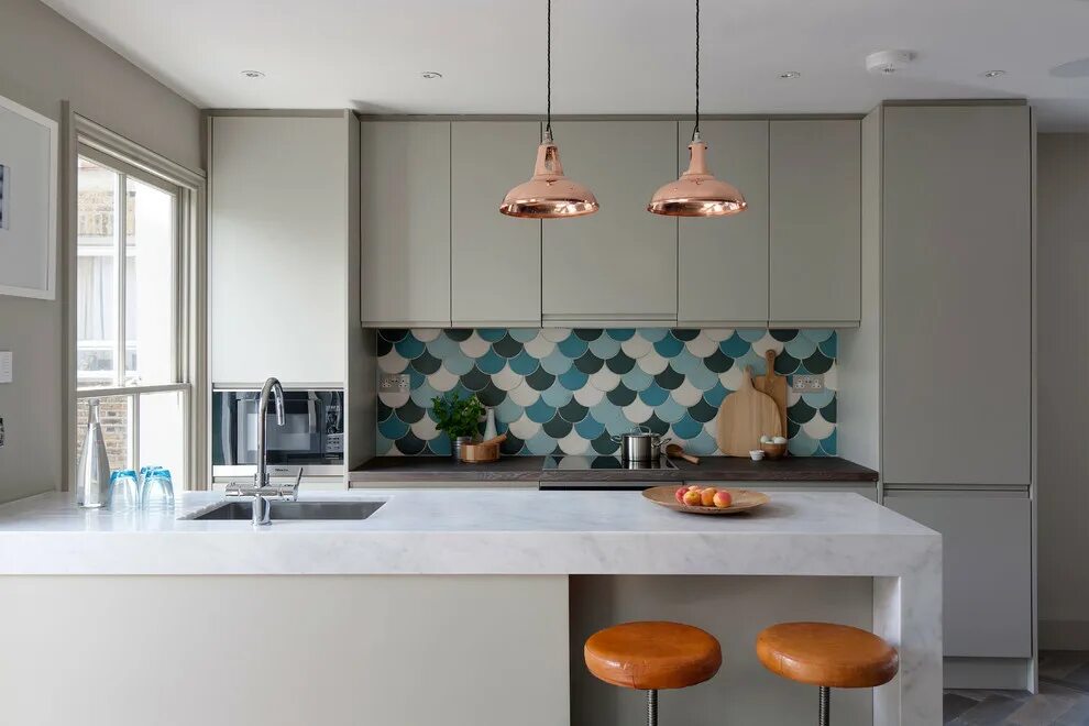 Кухонный фартук на стену фото в интерьере Lonsdale Road - Современный - Кухня - Лондон - от эксперта User Houzz Россия