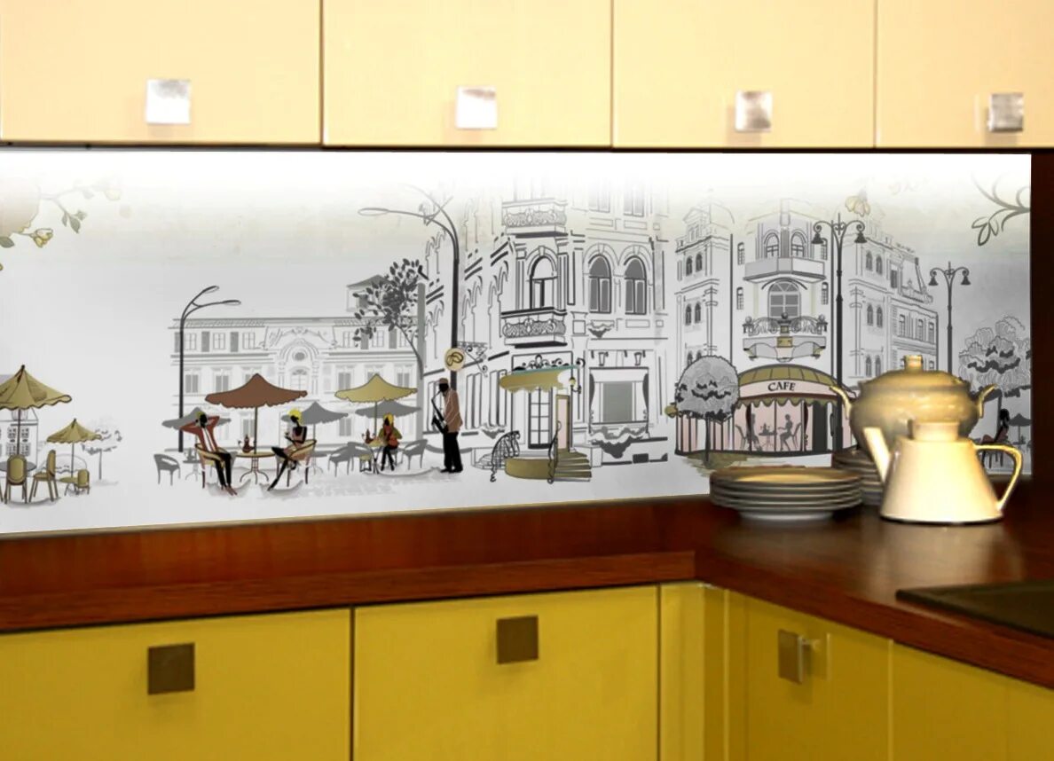 Кухонный фартук на стену фото в интерьере Стеклянные панели для кухни