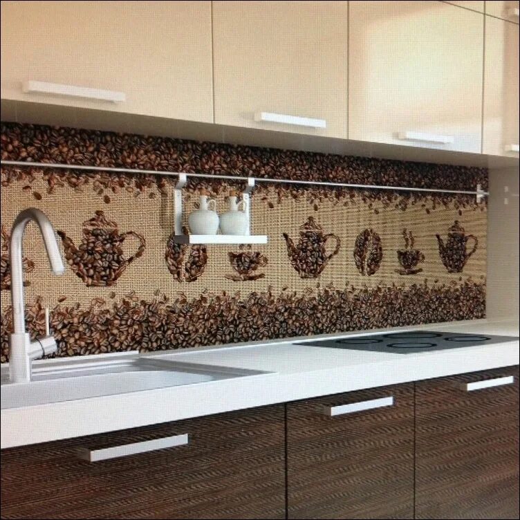 Кухонный фартук на стену из пластика фото Кухонный фартук ABS "Кофейные зёрна" - купить в Москве, цены в интернет-магазине