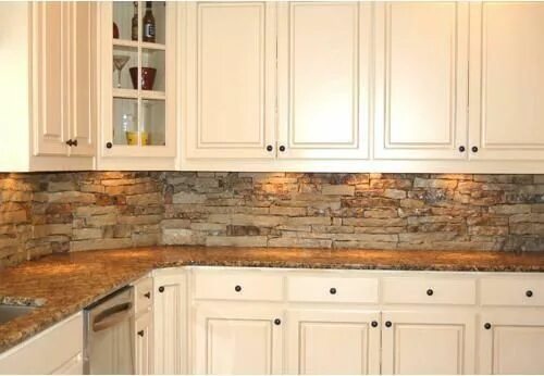Кухонный фартук на стену камни фото Pin by Nicole Collins-Phillips on Kitchen and cabinetry Kitchen backsplash desig