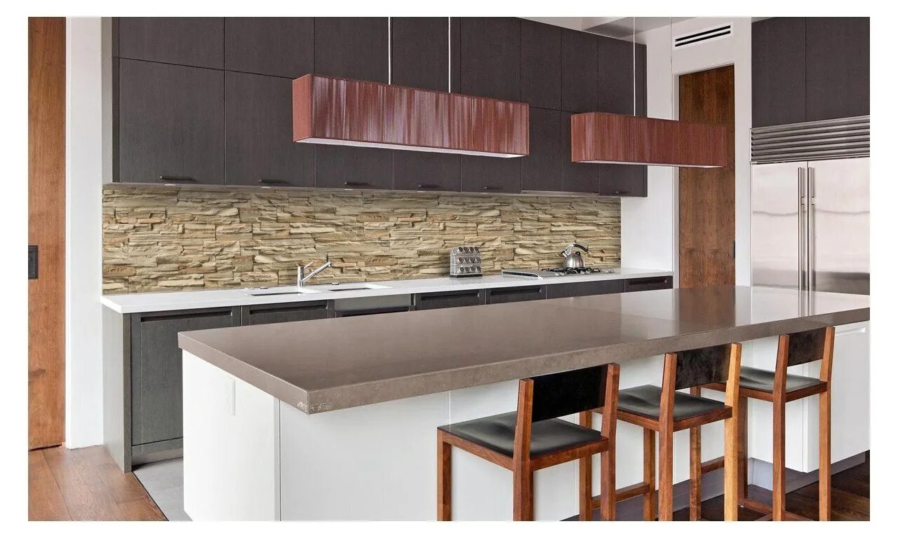 Кухонный фартук на стену камни фото Фартуки альбико в интерьере кухни (75 фото) - красивые картинки и HD фото