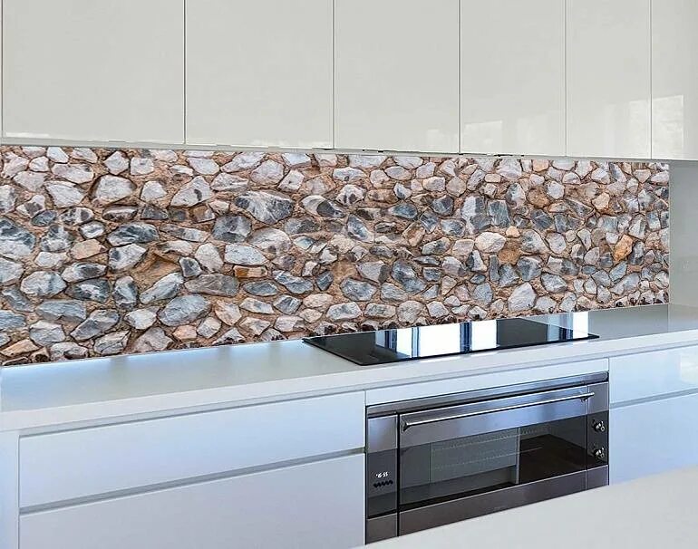 Кухонный фартук на стену камни фото Пластик для фартука для кухни (92 фото): кухонные панели с печатью апельсинов и 