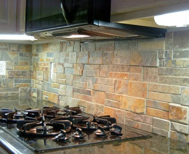 Кухонный фартук на стену камни фото Natural Stone Kitchen Backsplash Photos: 8 Extraordinary Natural Stone Kitchen B