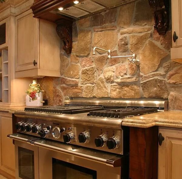 Кухонный фартук на стену камни фото Природный камень для кухни фото - Необычные Картинки