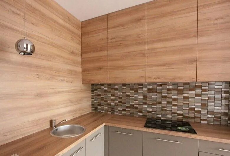 Кухонный фартук под дерево фото Фартук для кухни из ламината - CormanStroy.ru