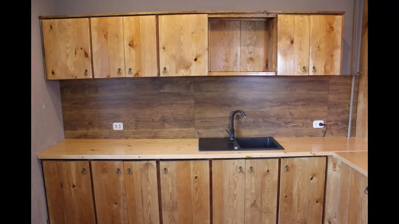Кухонный фасад своими руками фото Поехали!! Кухня из дерева! Кухня за 165 долларов! Кухня своими руками!! - YouTub