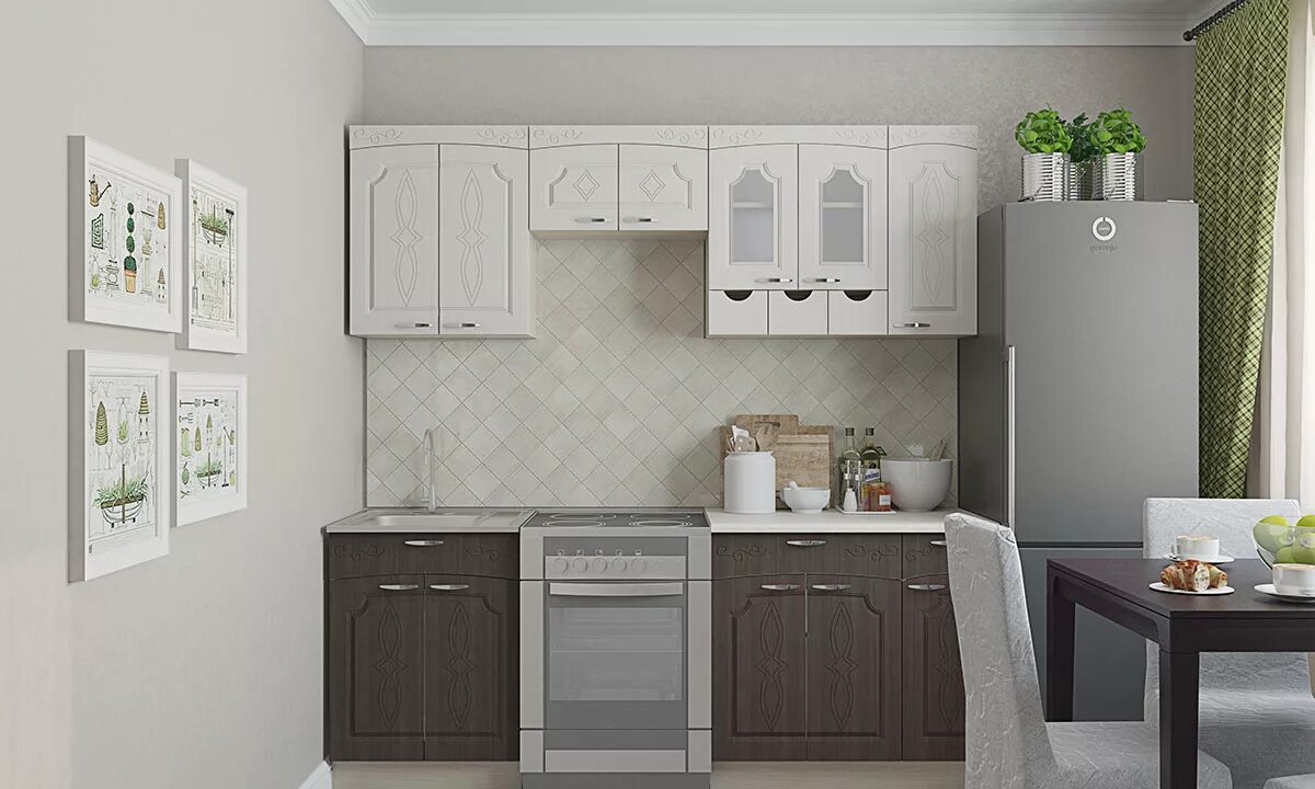 Кухонный гарнитур 1.5 м фото Кухонный гарнитур Легенда-4 1,5 м - 13 Стульев