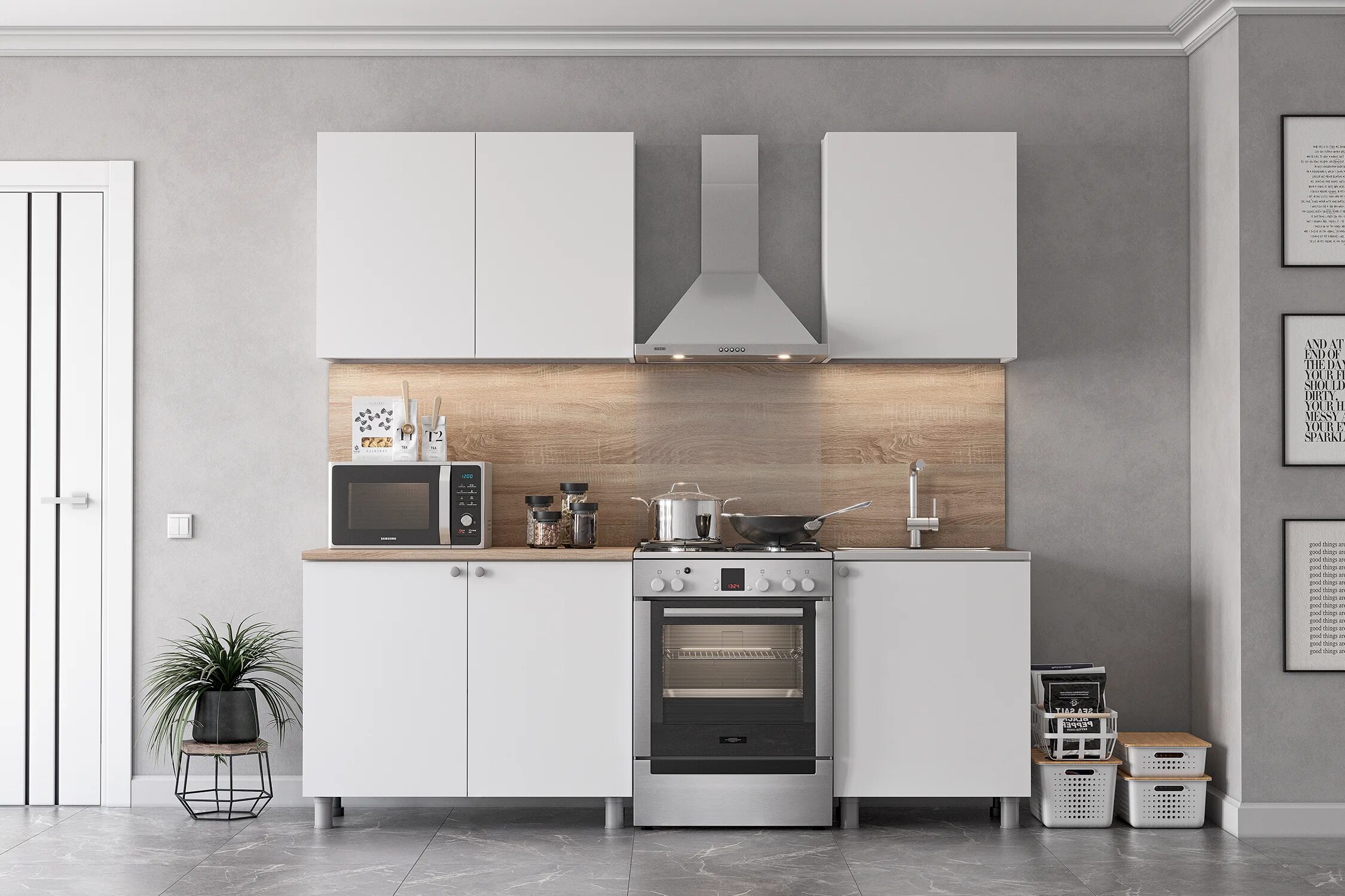 Кухонный гарнитур 1.5 м фото Маленькие кухни купить недорого с доставкой по Краснодару в интернет-магазине НО