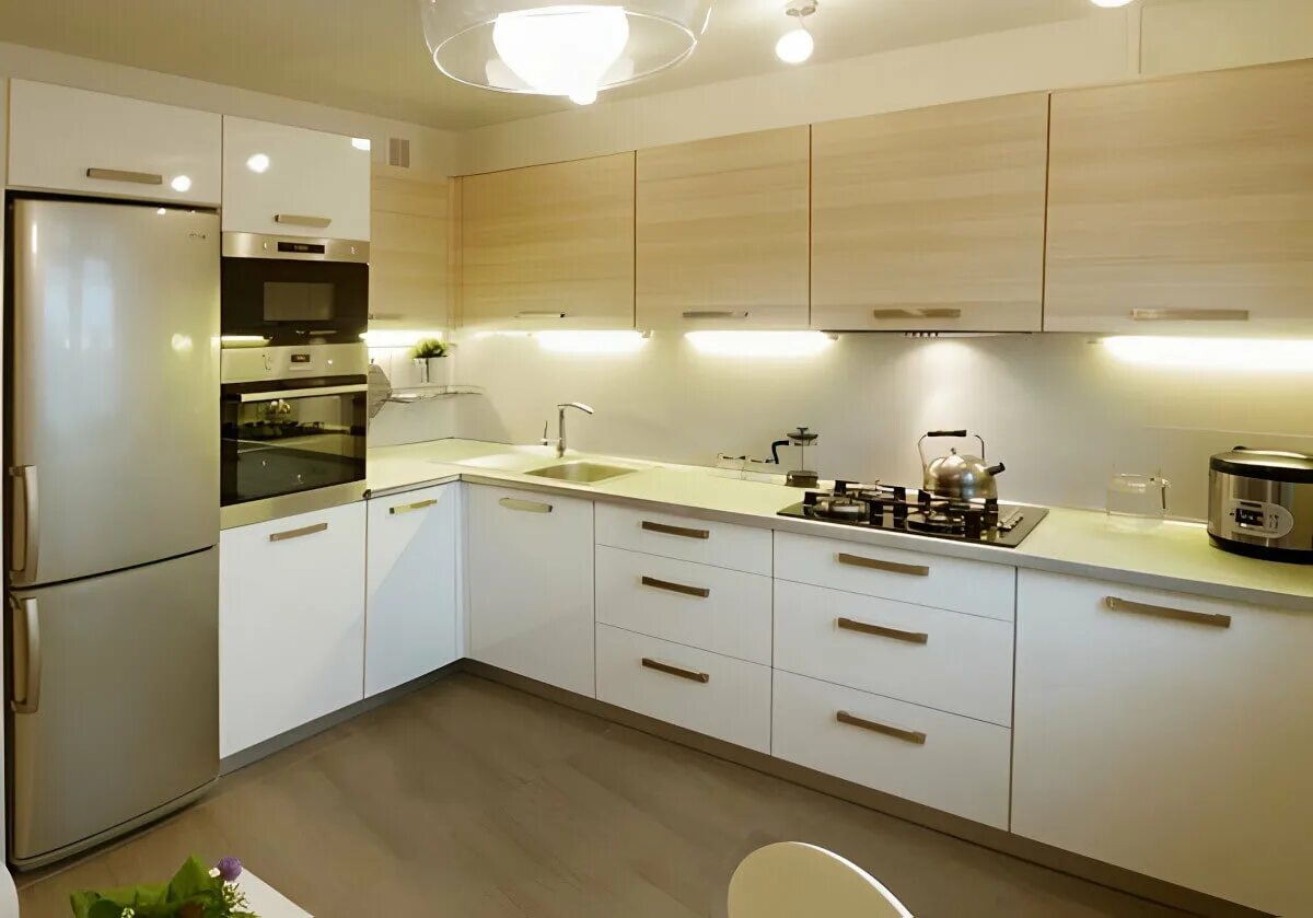 Кухонный гарнитур 12 кв м фото Кухня Дуб МДФ