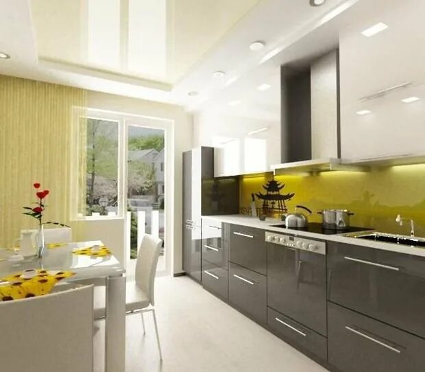 Кухонный гарнитур 12 кв м фото Дизайн интерьера кухни 12 квадратных метров: 150 фото идей планировки - INMYROOM