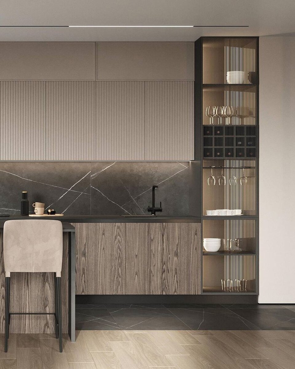 Кухонный гарнитур 2024 тренд фото Фасадная система Contemp ® Con Bisagras: примеры и проекты Premial ® для мебельщ