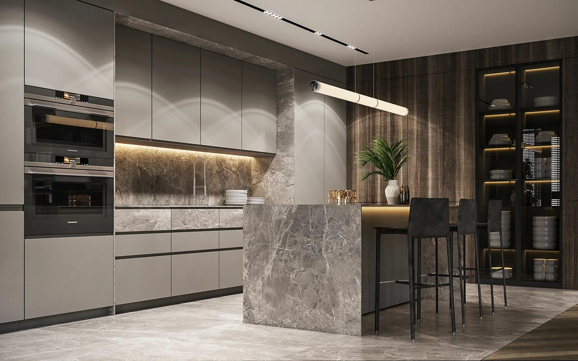 Кухонный гарнитур 2025 тренд фото https://www.behance.net/gallery/70223255/Residential-interior-with-natural-mater