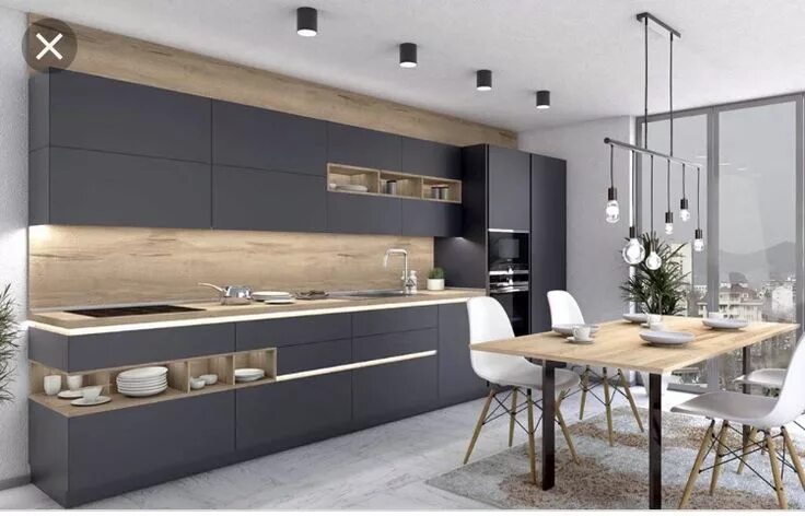 Кухонный гарнитур 2025 тренд фото graphite kitchen Кухня, Интерьер кухни, Дом