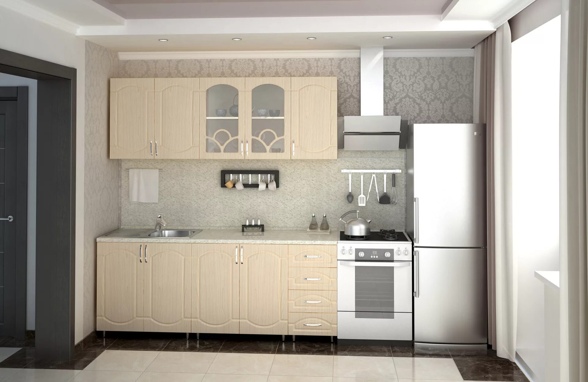 Кухонный гарнитур 2м фото Кухонный гарнитур длиной 2 метра