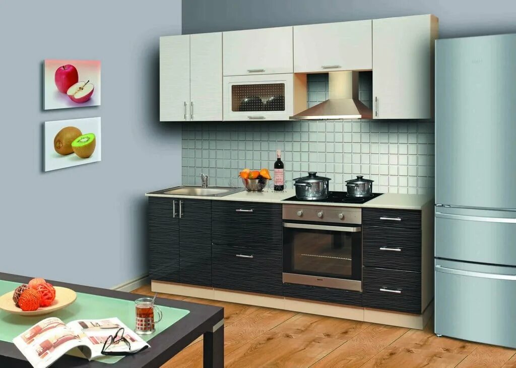 Кухонный гарнитур 2м фото Прямые кухни на заказ купить недорого в Самаре по цене 16 700 руб