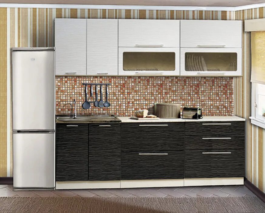 Кухонный гарнитур 2м фото Кухонный гарнитур Диана 7 1.8 м (цельный) - купить с доставкой, цена в Первый Ги