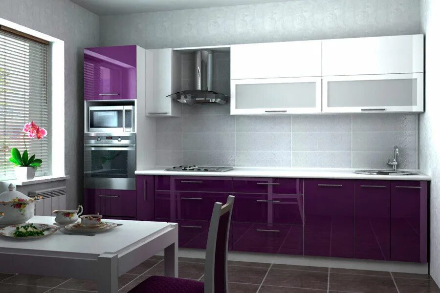 Кухонный гарнитур 3 на 3 фото Прямые кухни - Линейная кухня "Tina" 442 на заказ