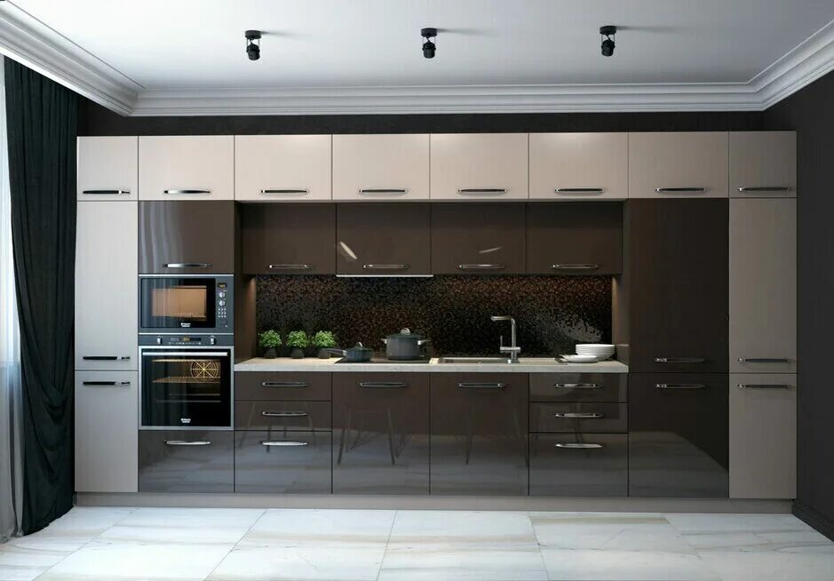 Кухонный гарнитур 4.5 метра прямой фото Кухонные гарнитуры 5 метров прямые по фабричным ценам - заказать мебель от произ