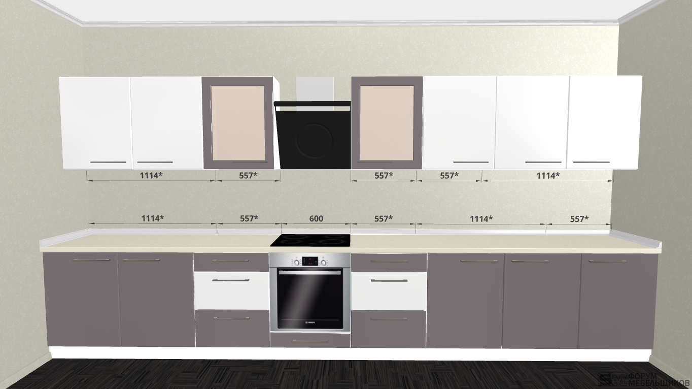 Кухонный гарнитур 4м прямой фото кухня 4,5 метра в линию - Кухонная мебель - Форум мебельщиков