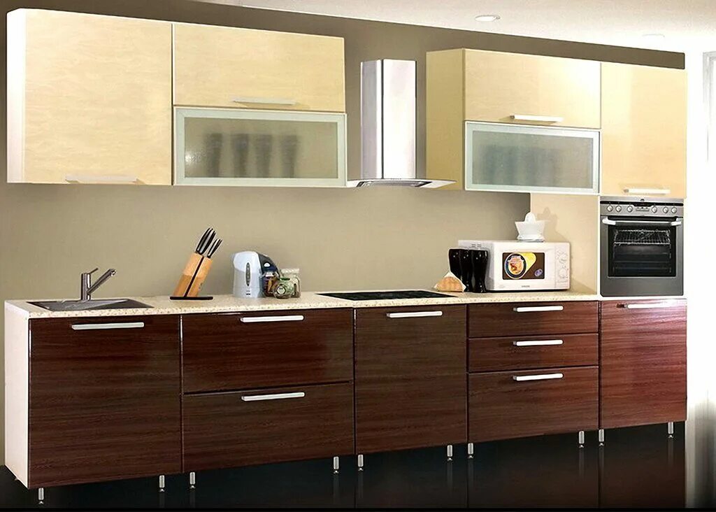 Кухонный гарнитур 4м прямой фото Кухня Камерон за 86000 руб. - заказать мебель от производителя