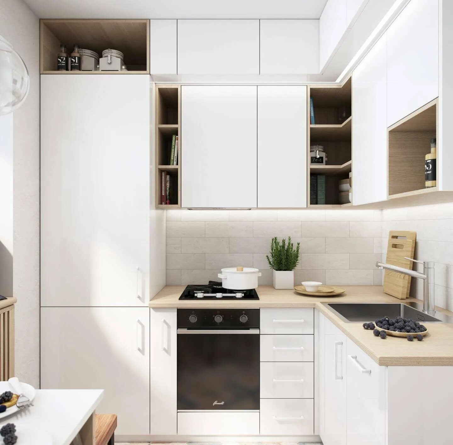 Кухонный гарнитур 5 кв м фото Компактная угловая кухня - 67 фото