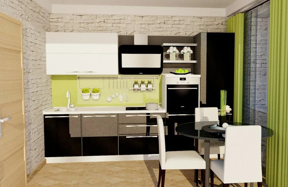 Кухонный гарнитур 9 кв м фото Проект кухни "Моника Brilliance" на 9 метров 97 серия